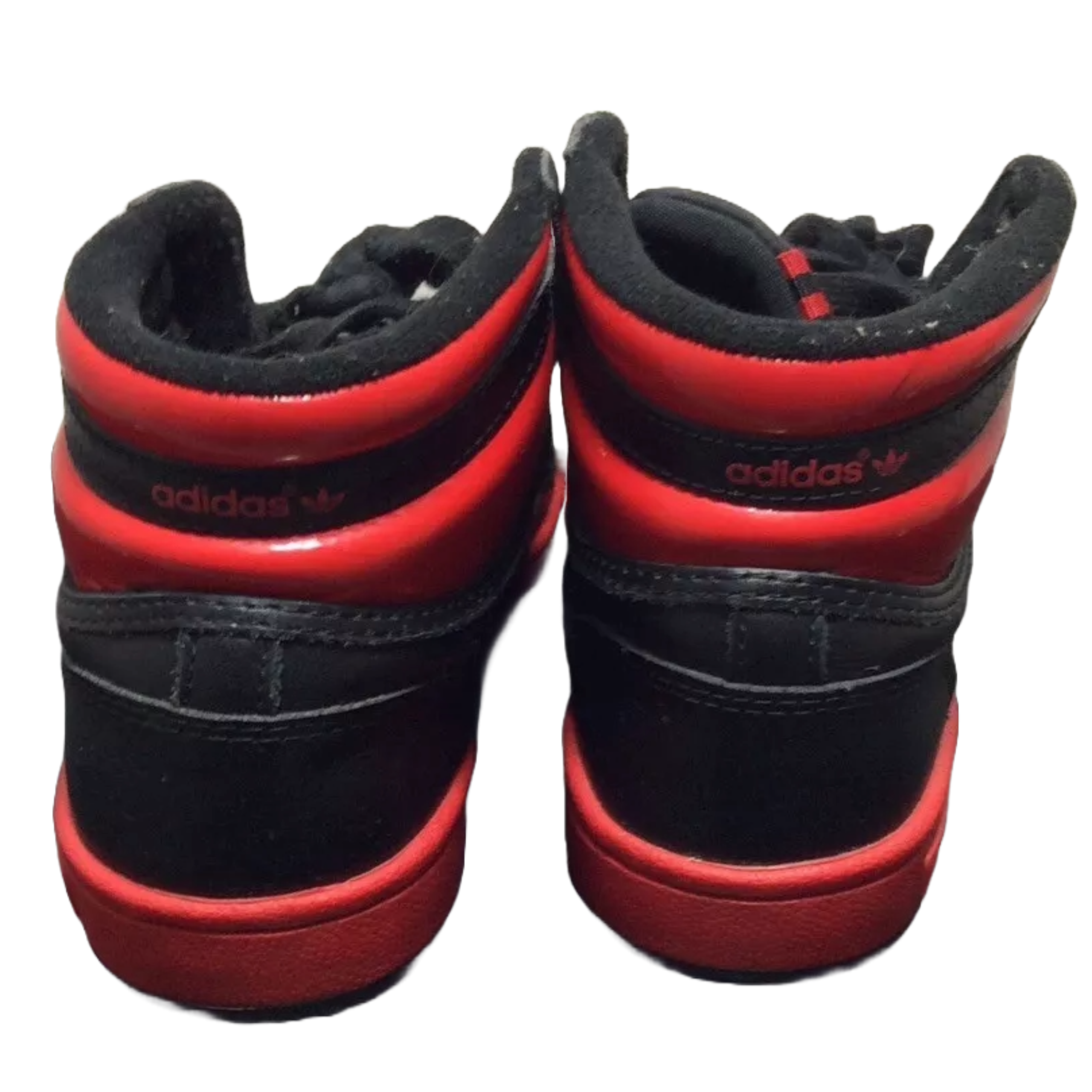 Adidas Black /Red High Top Trainers Size Uk 4.5 Us 5 .