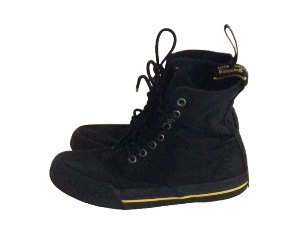 Dr Martens Winsted Canvas Boots Mens Size UK 4 Black DMs Hi Top Docs