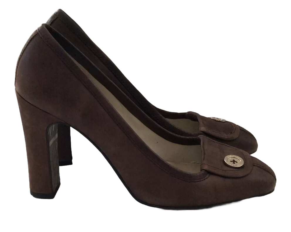 Ted Baker Brown Leather Court Shoes Heels Size 5