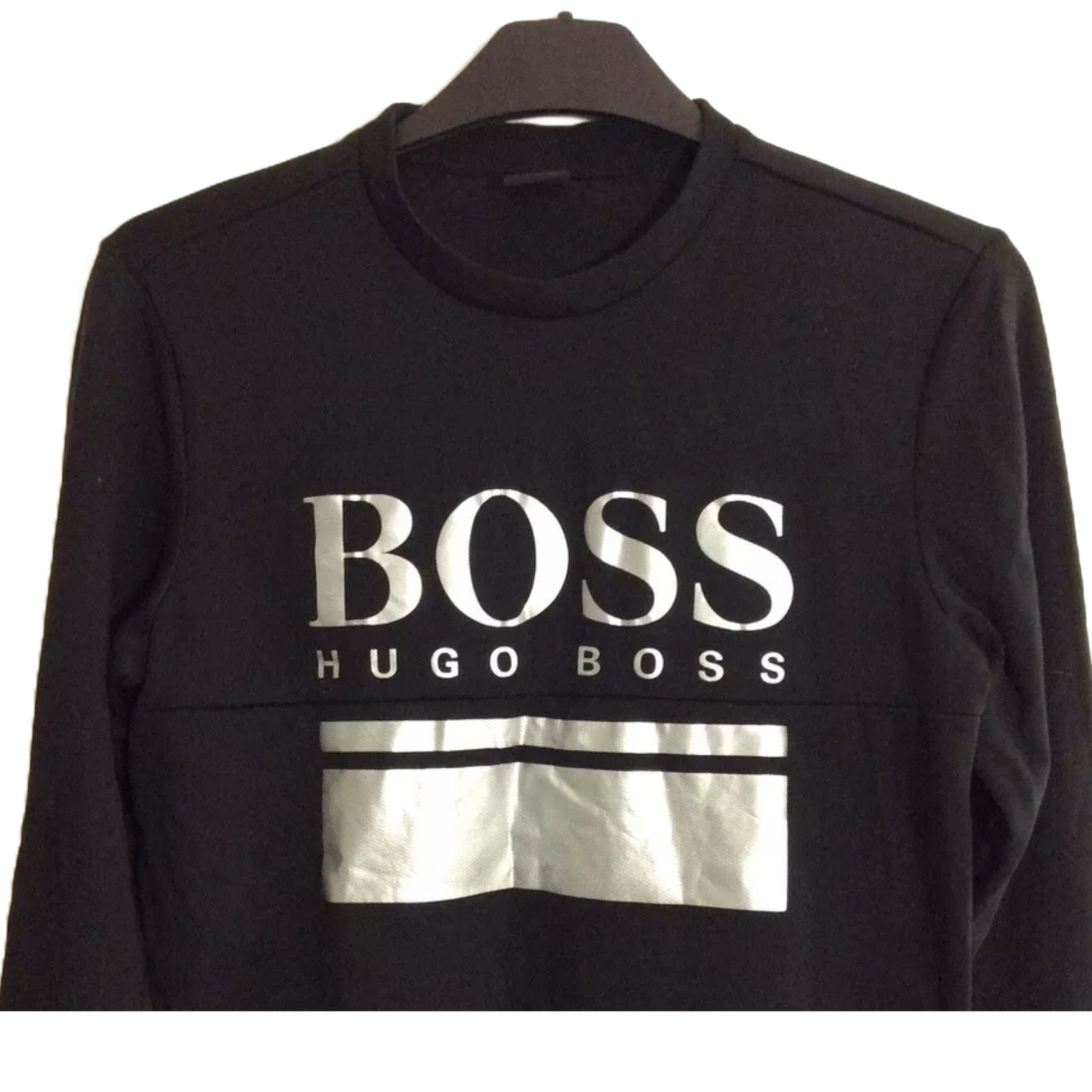 Hugo Boss Black Sweatshirt Large Logo Print Size Small