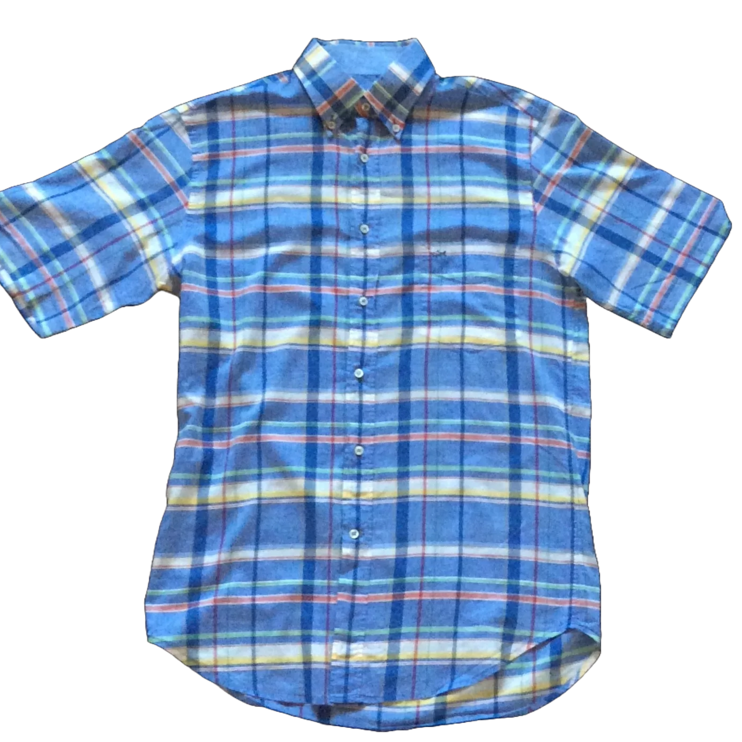 PAUL SHARK Check Short Sleeve Mens Cotton Shirt Size 40