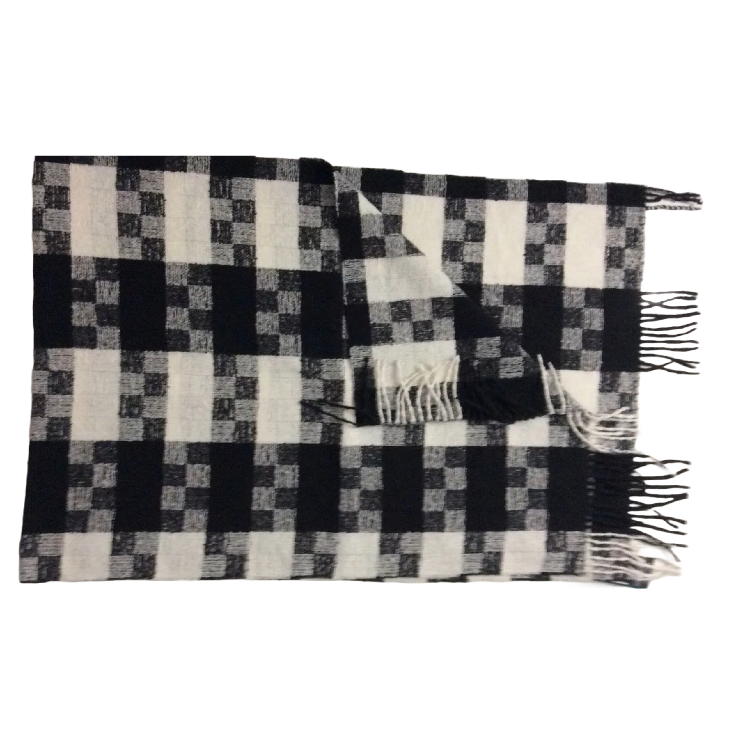 BARBOUR International Pace Wrap Black/Chantilly Polyester Throw Scarf 75"x24"