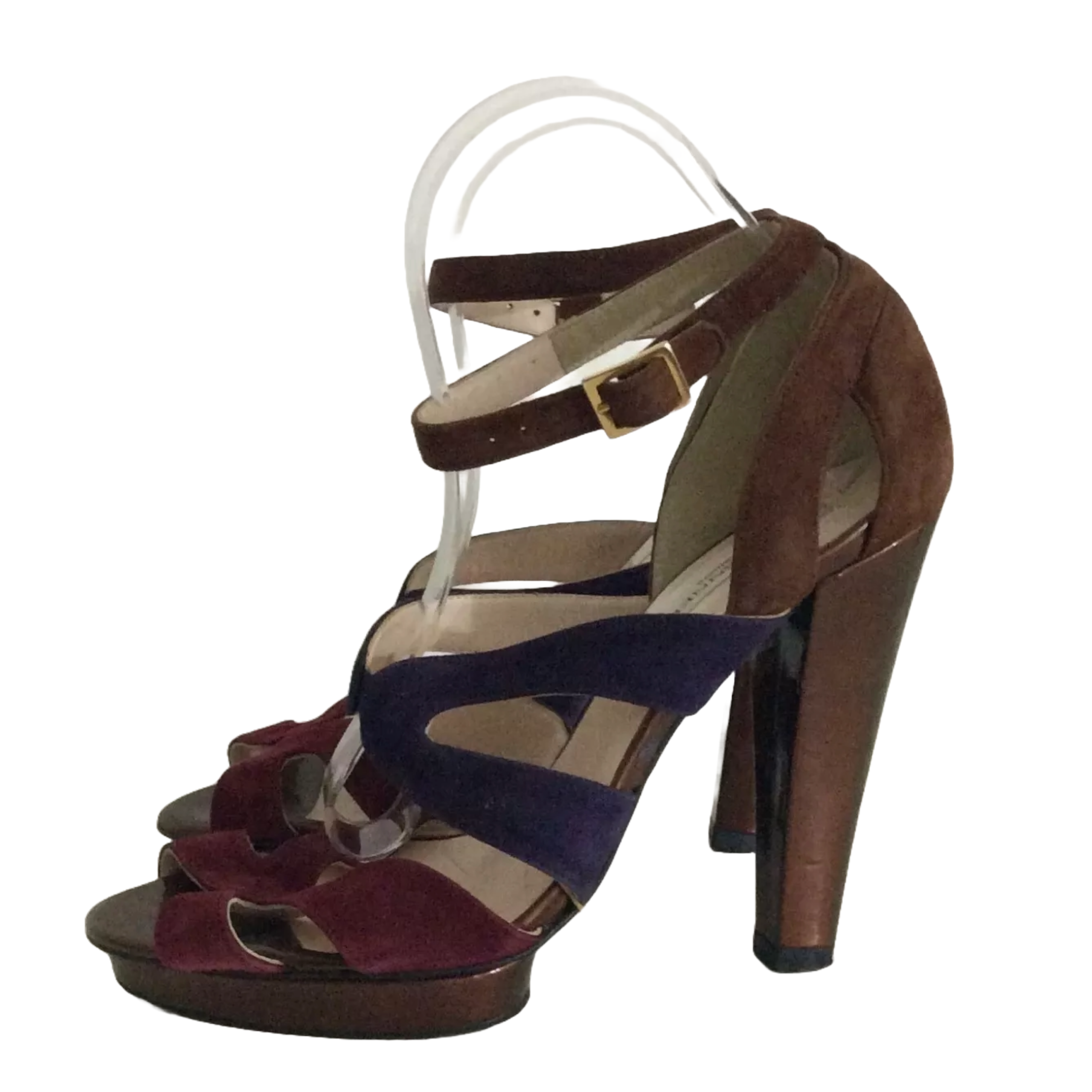 LK Bennett London Multicolour High Heel Leather Strap Sandals 38.5 UK 5.5