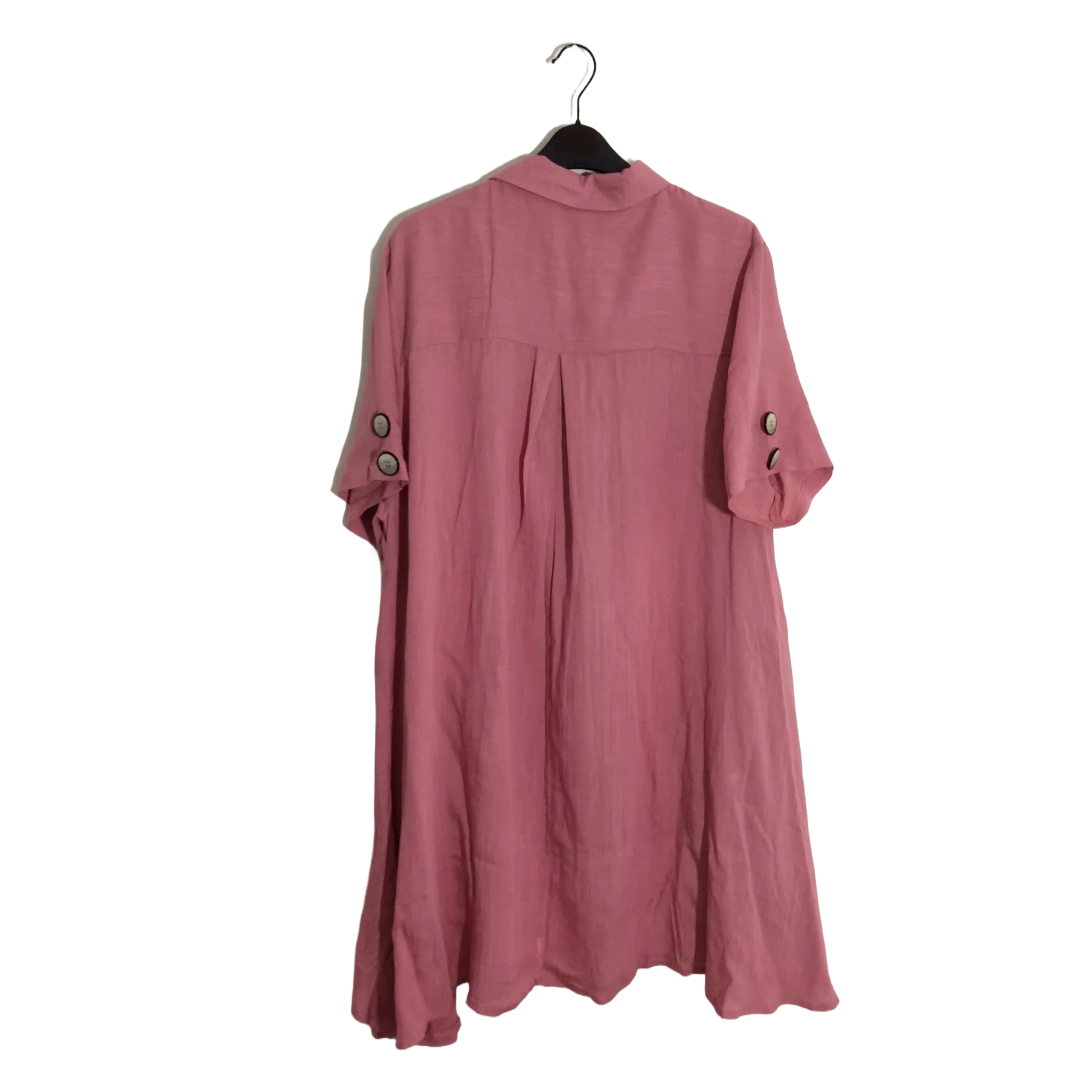 Izabel London Pink High Low Button Down Shirt Dress /Top in UK Sizes 20