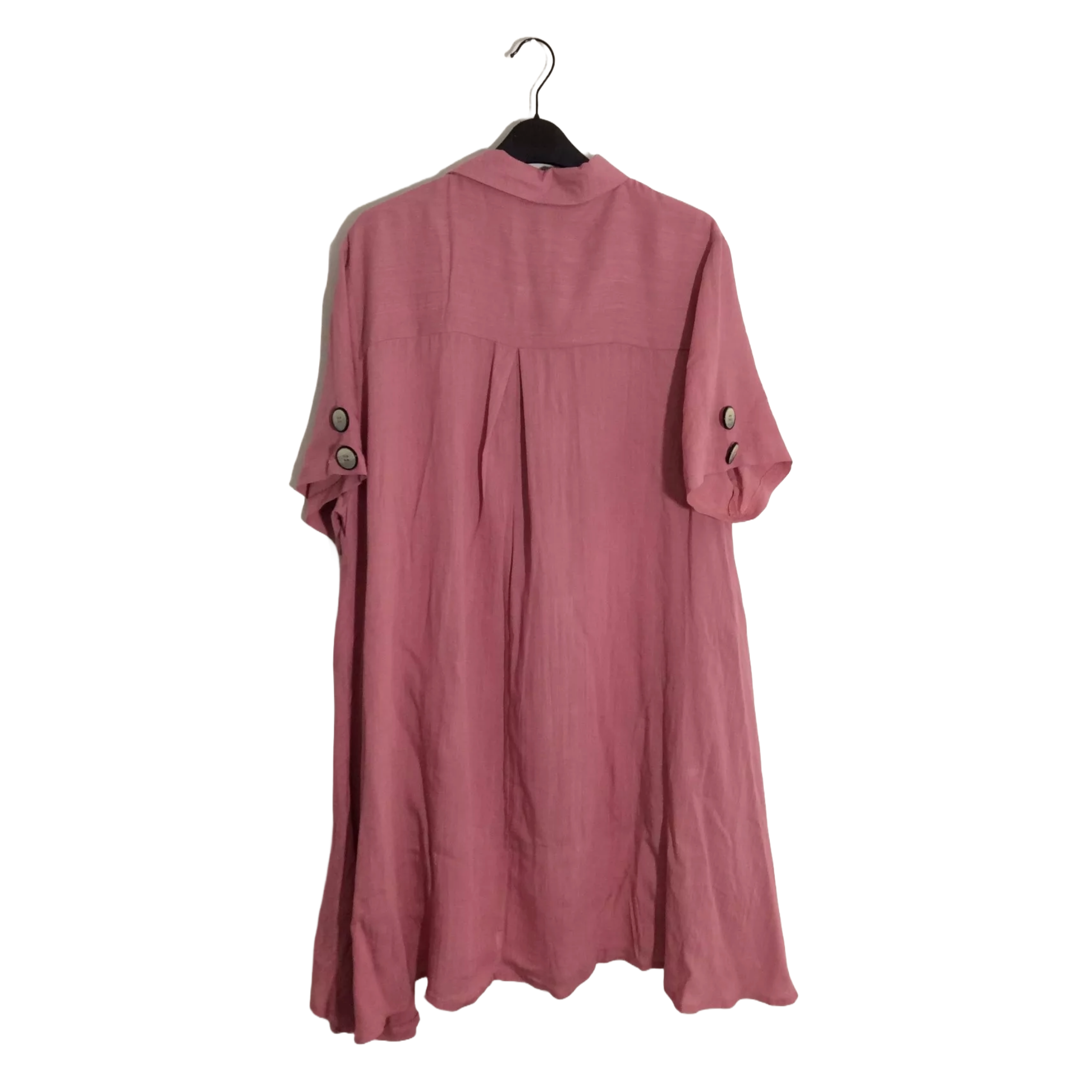 Izabel London Pink High Low Button Down Shirt Dress /Top in UK Sizes 20