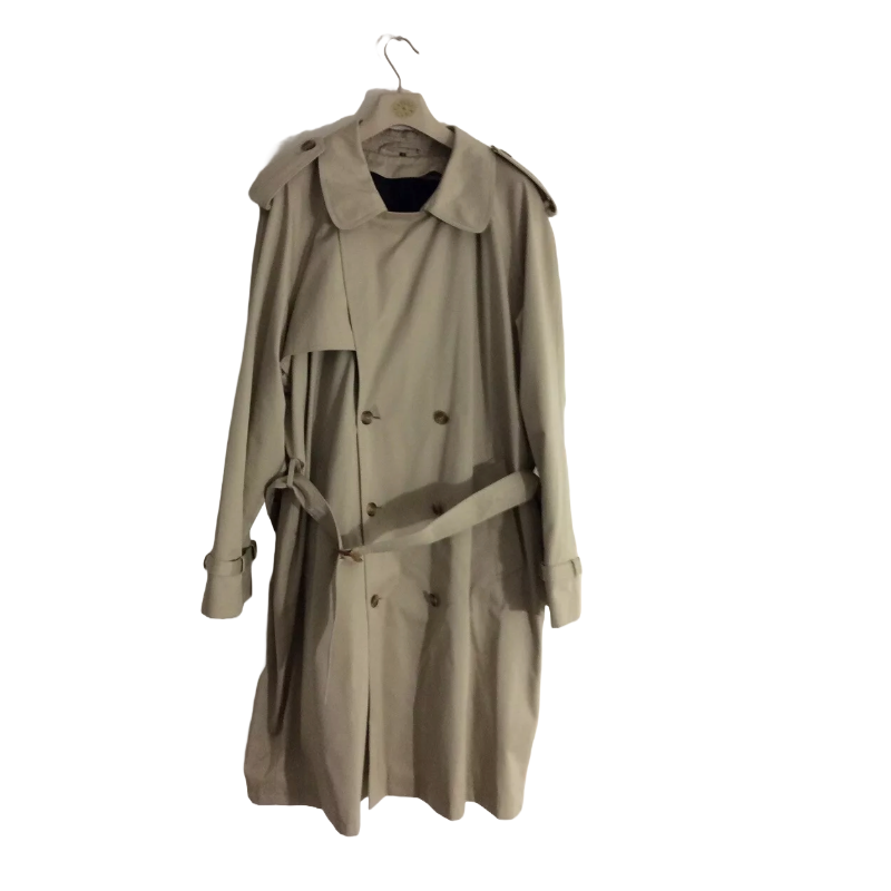 DEBENHAMS ( M ) Beige Vintage Mac Raincoat Trench coat With detach Check Lining