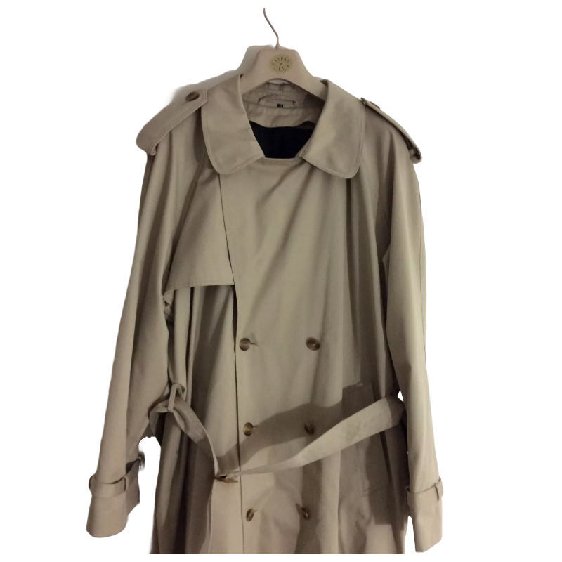 DEBENHAMS ( M ) Beige Vintage Mac Raincoat Trench coat With detach Check Lining