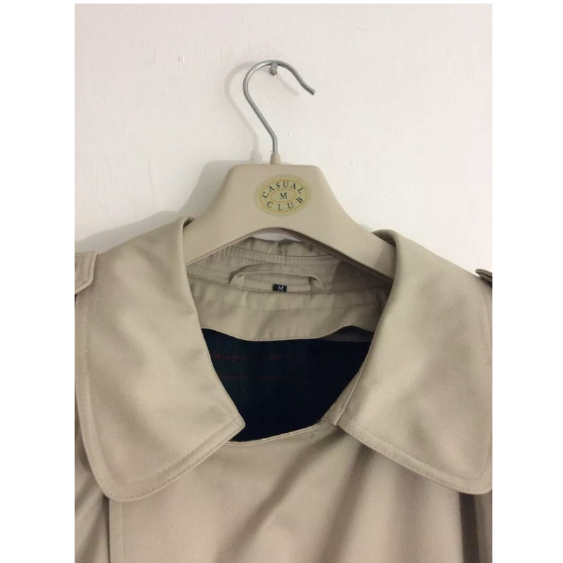 DEBENHAMS ( M ) Beige Vintage Mac Raincoat Trench coat With detach Check Lining