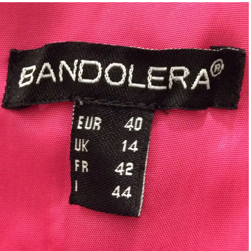 BANDOLERA DRESS SIZE UK 14 EU 40 PINK FULLY LINED SIDE ZIP ASYMM. HEM