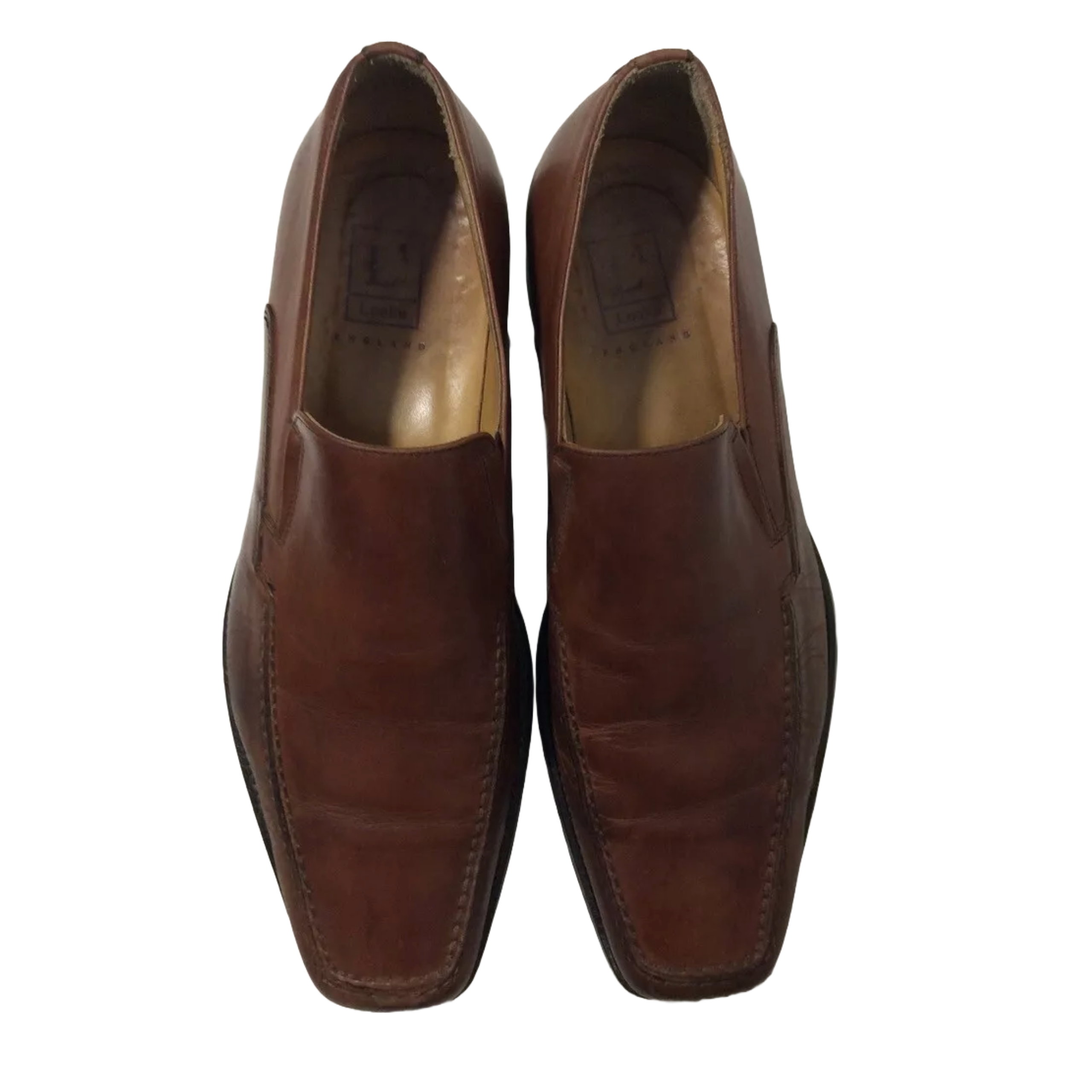 Loake England Men's Harry Tan Leather Slip On Loafers Shoes Size UK 8.5