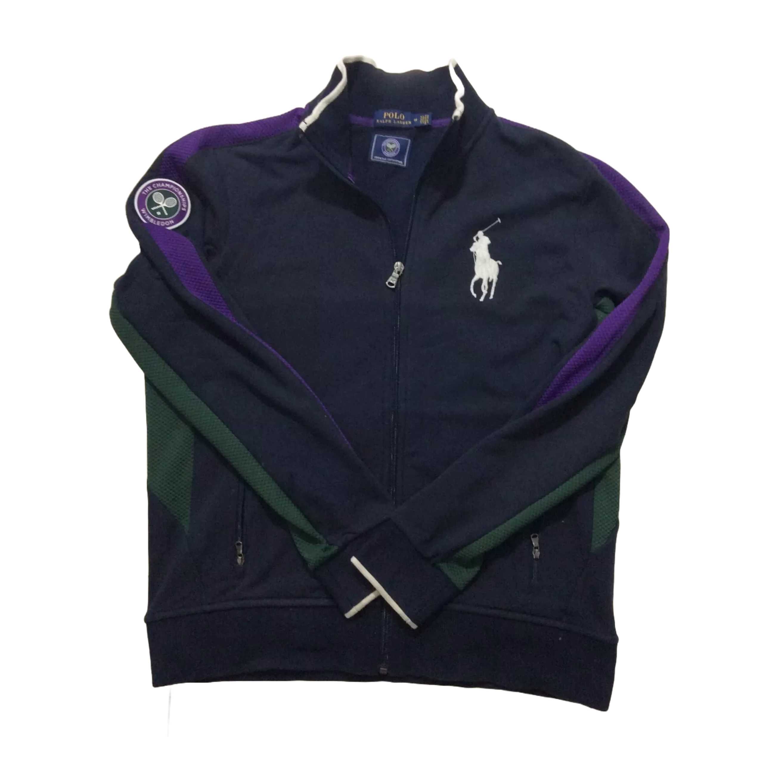 Polo Ralph Lauren Wembledon Championship Track Jacket Blue Big Pony Size Medium