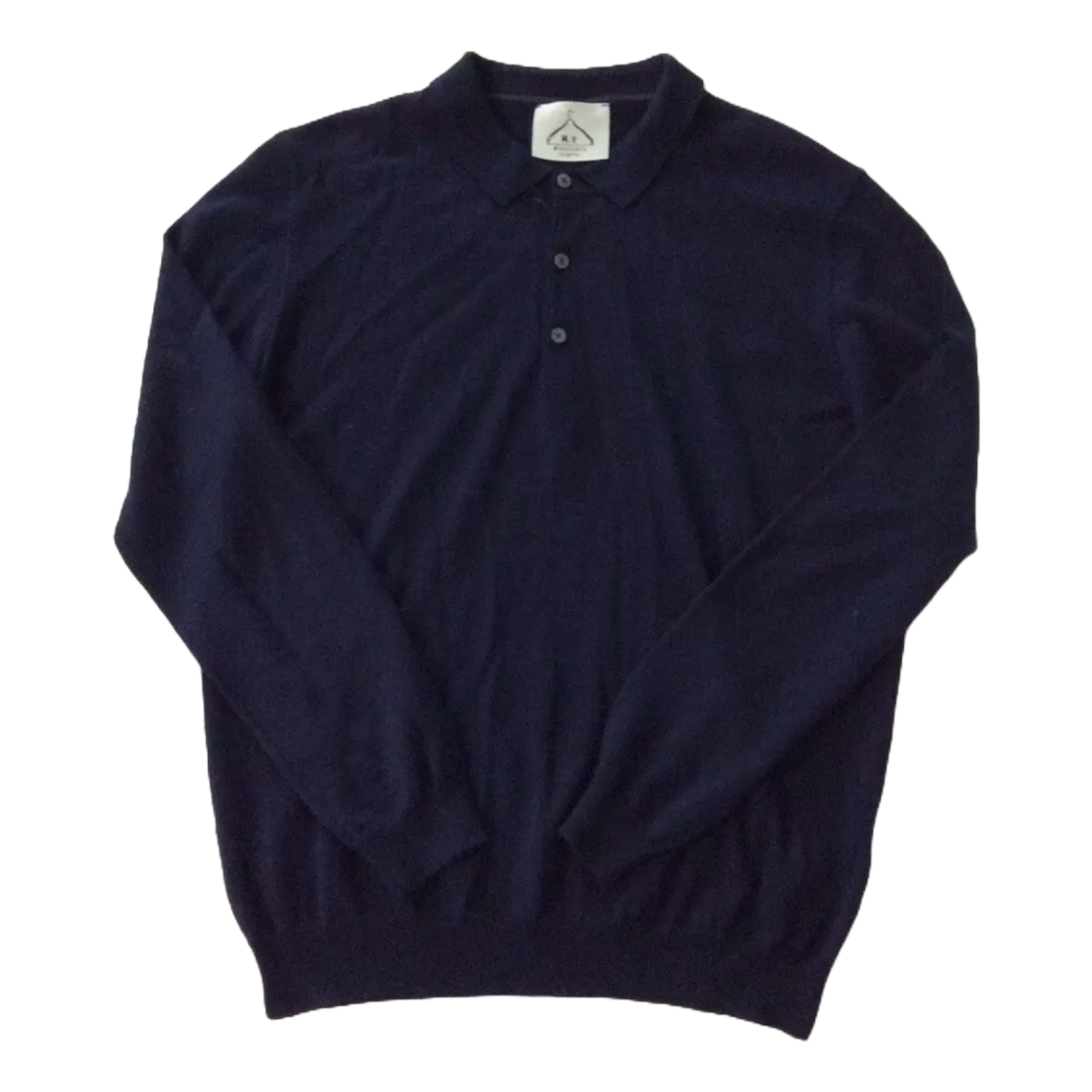 M.V. MAGLIERIA VENETA Jumper Size XL Navy Merino Wool Blend Polo Shirt