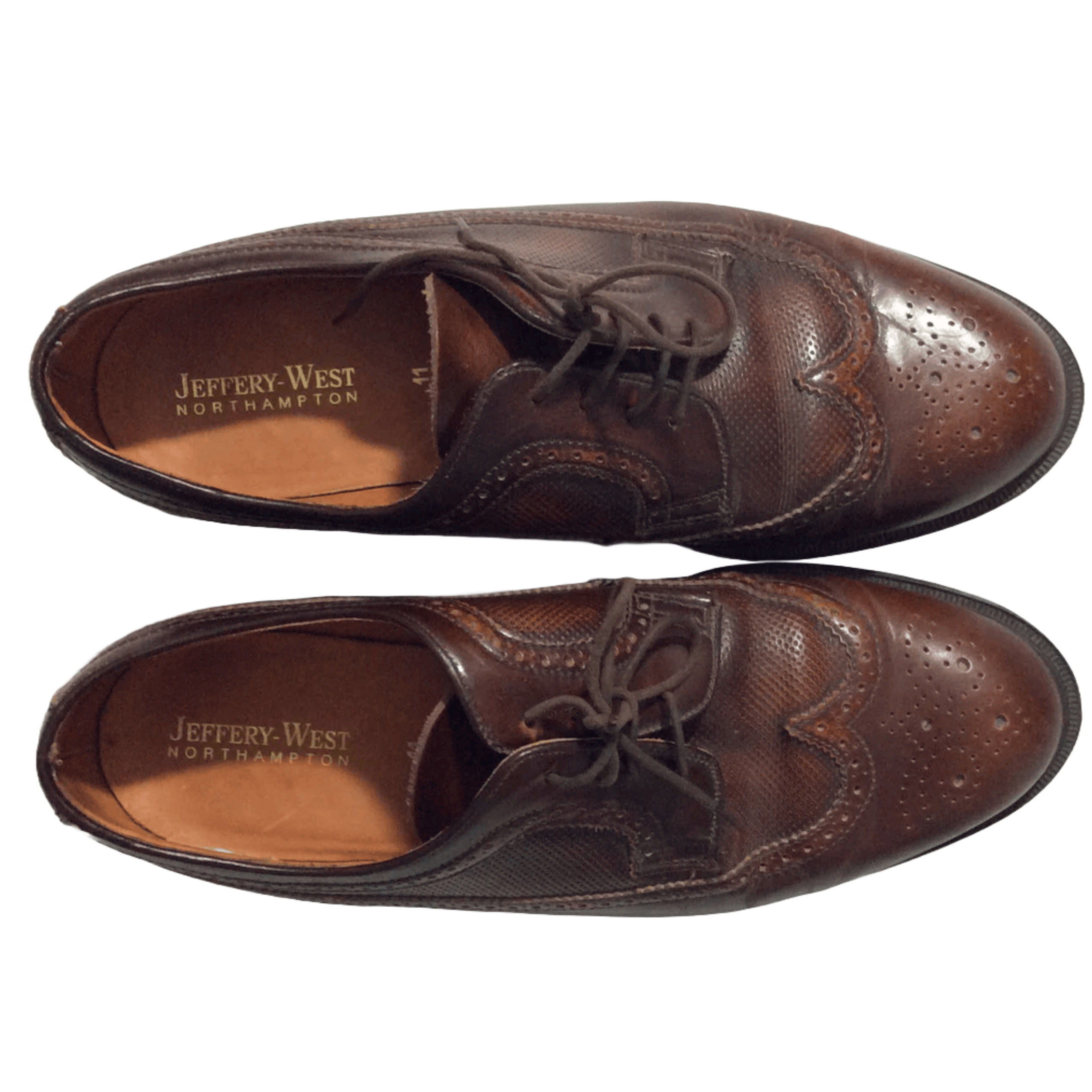 Jeffery West Tan Brown Leather Derby Brogue shoes Men's UK 11