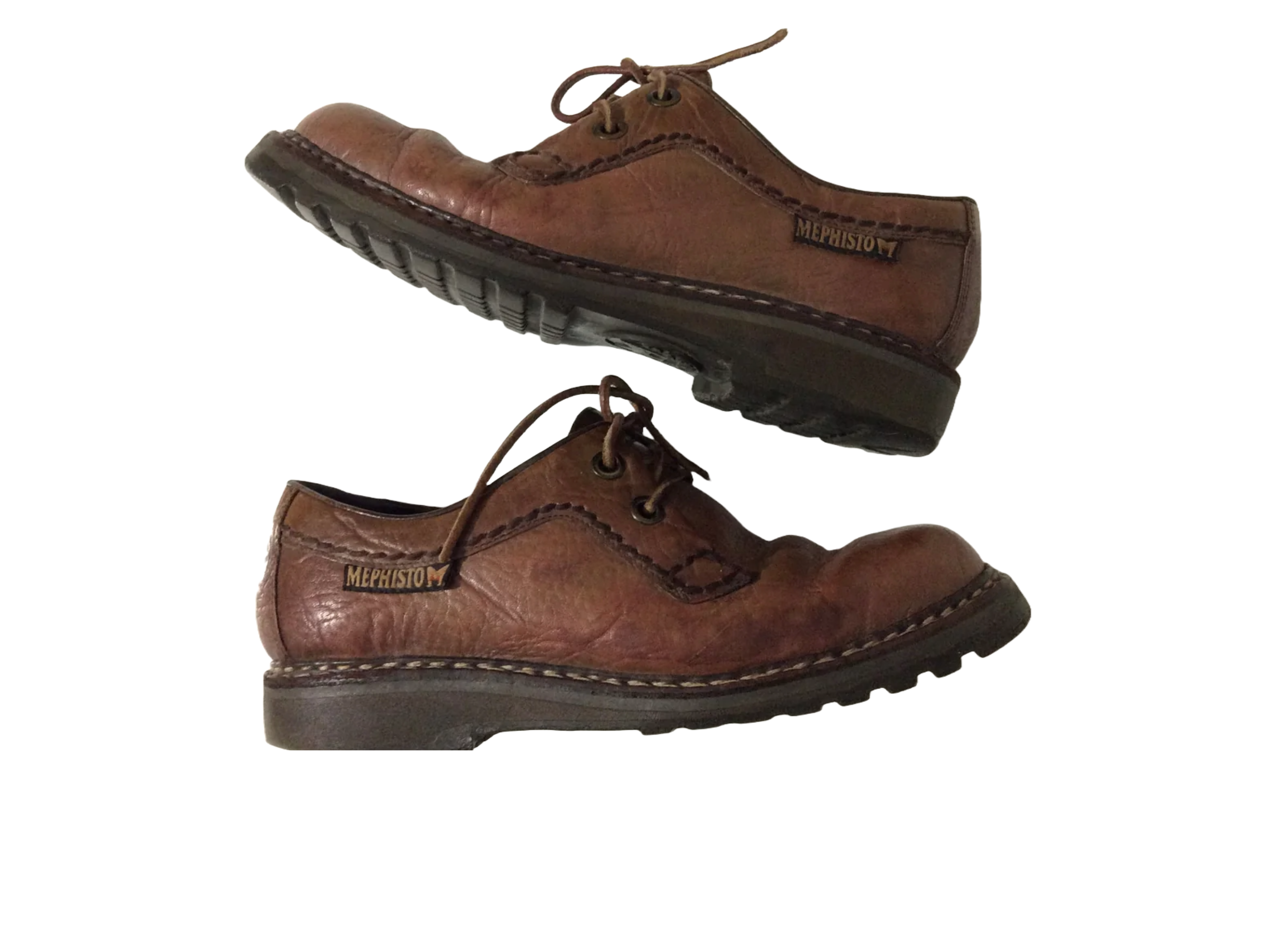 Mens Mephisto Brown Leather Air Relax Sherpa Derby Walking Shoes