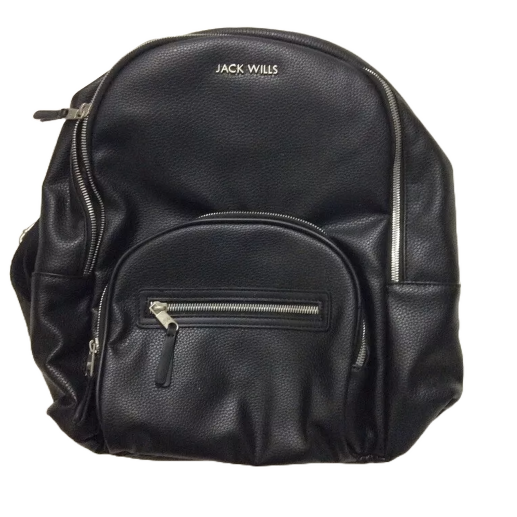 Jack Wills PU Backpack Black Ladies Women Fashion Vegan Leather NEW Sallymo24