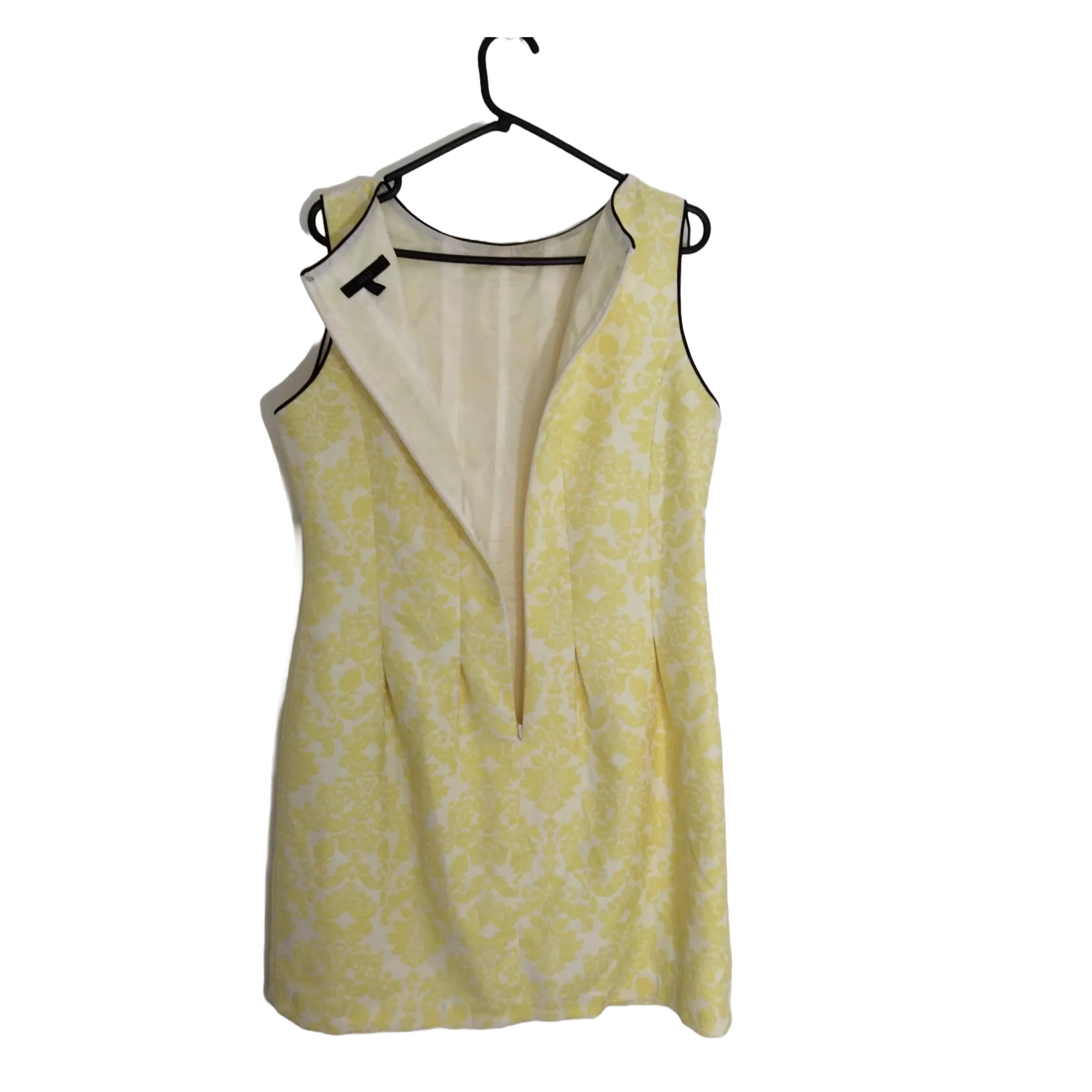 Coast Matilda Yellow Sleeveless Summer Jacquard Dress Size Uk 16