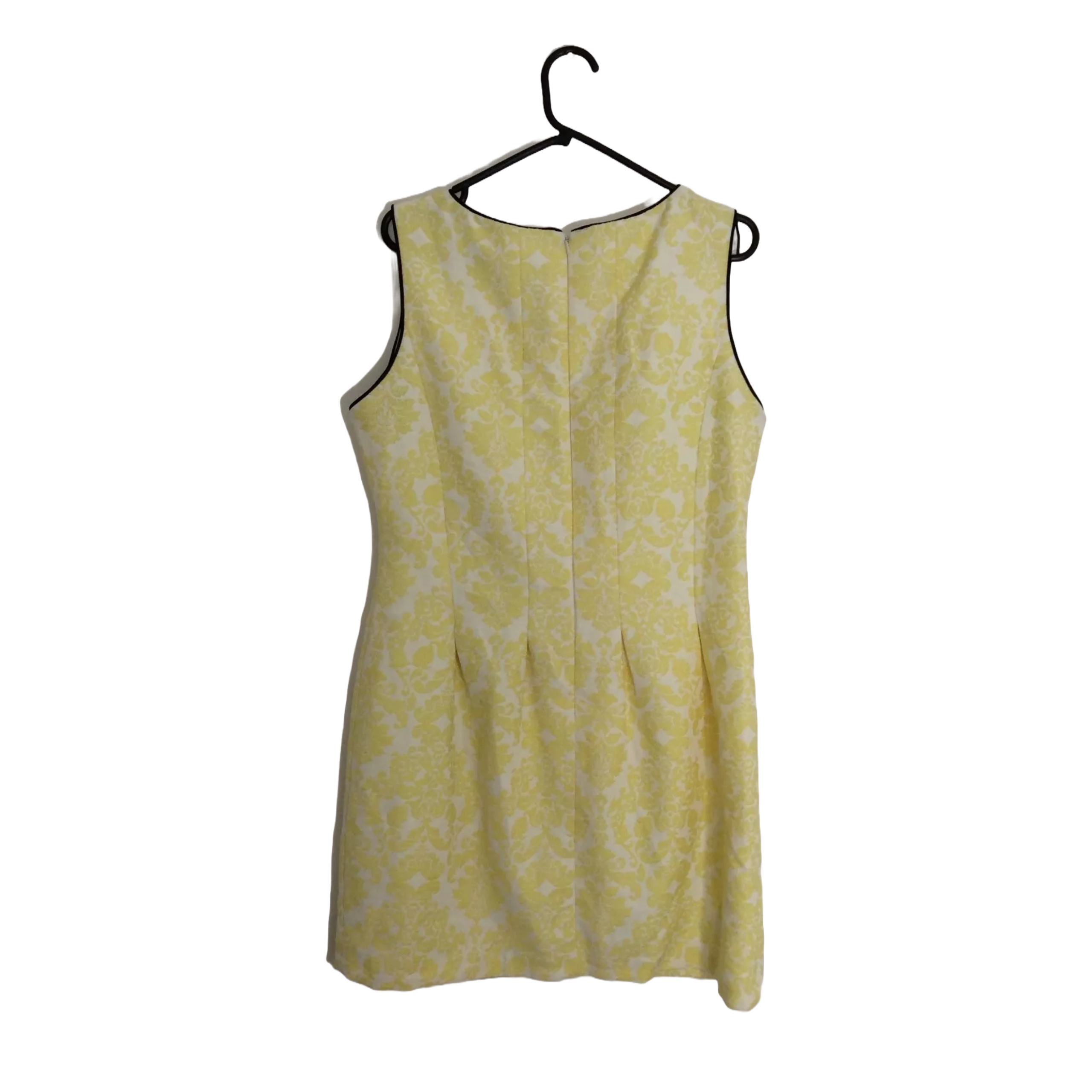 Coast Matilda Yellow Sleeveless Summer Jacquard Dress Size Uk 16