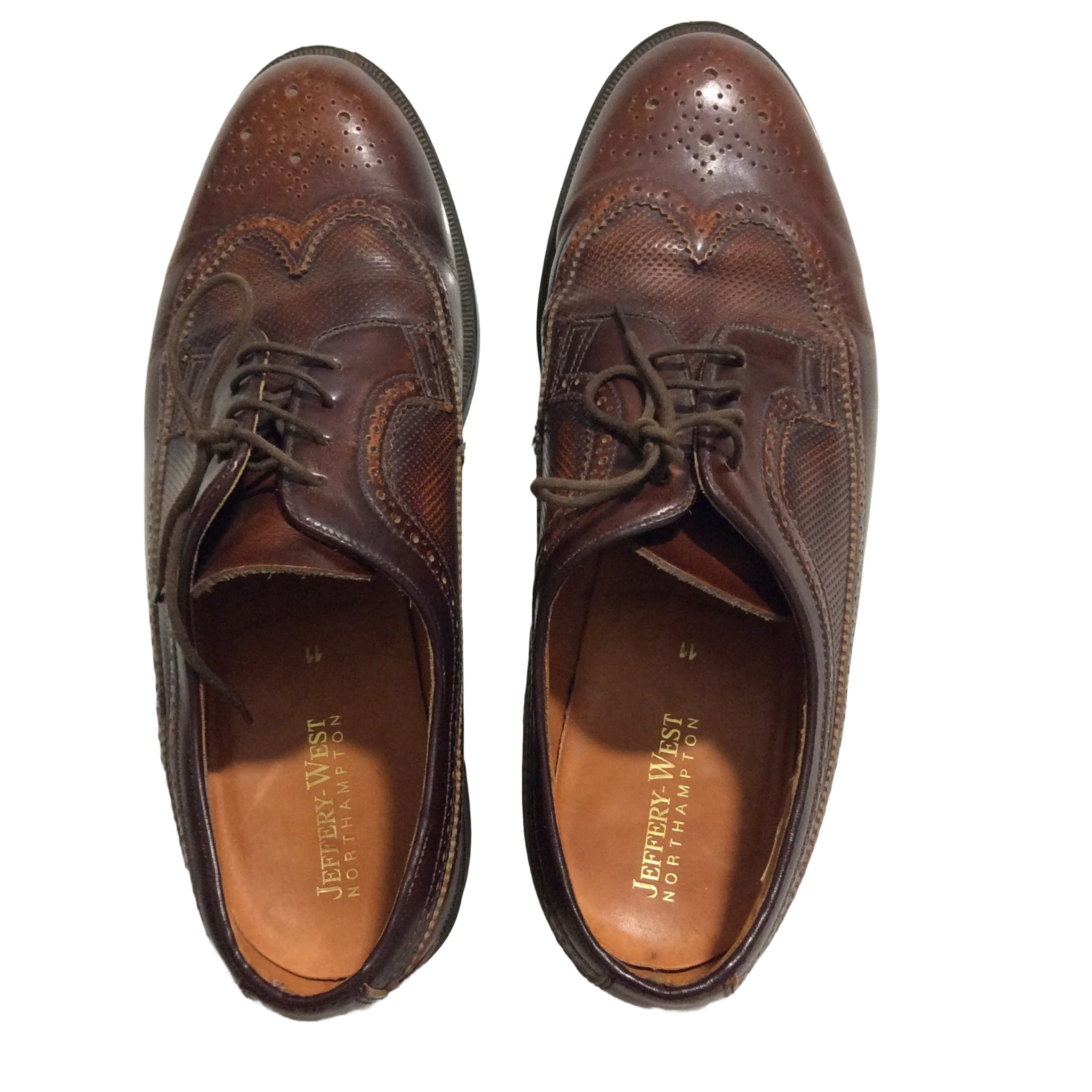 Jeffery West Tan Brown Leather Derby Brogue shoes Men's UK 11