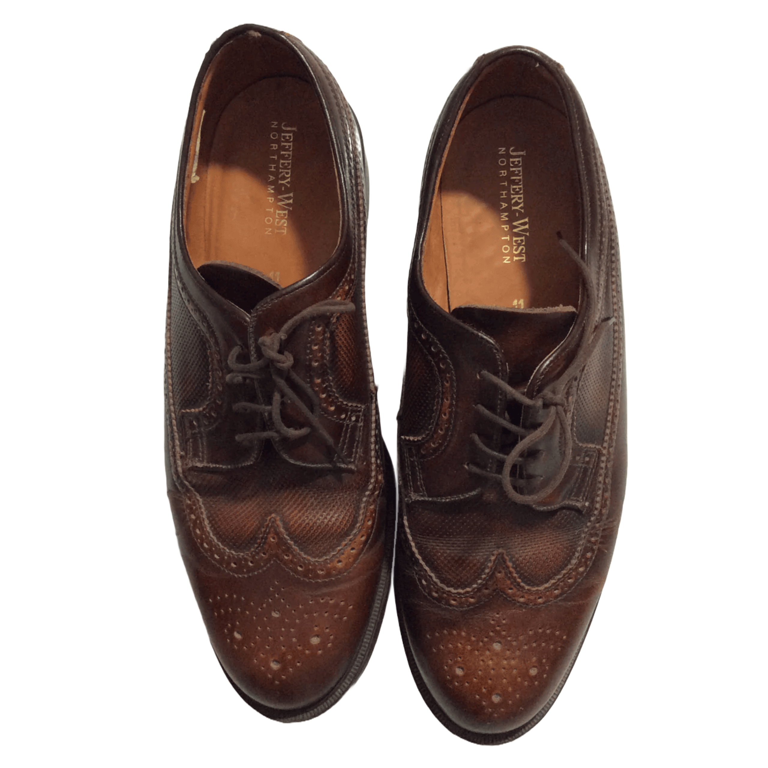 Jeffery West Tan Brown Leather Derby Brogue shoes Men's UK 11